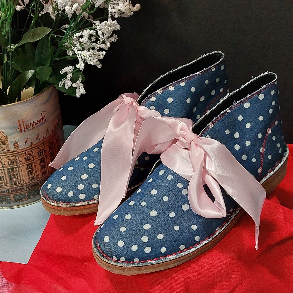Unique Italian Polka-Dotted Shoes Women's Size 7.5/8